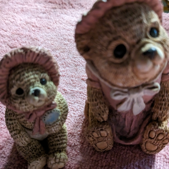 Stone Critters Bears in Bonnets - Picture 3 of 9